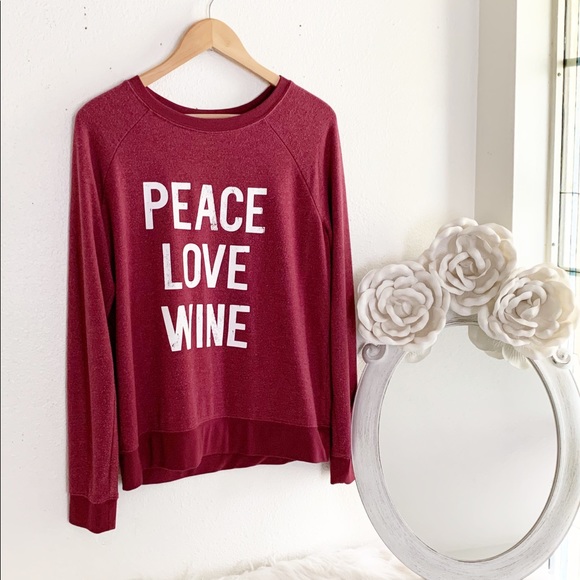 Grayson Threads Peace Love Wine Sweater - Picture 1 of 7